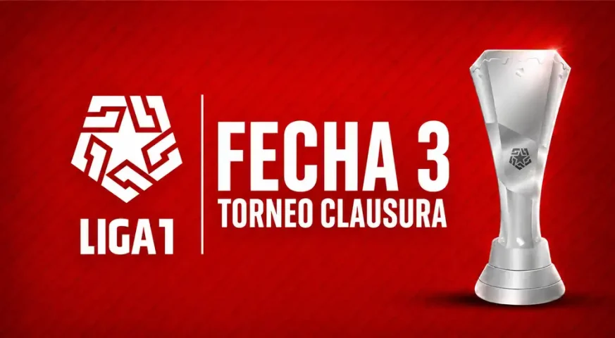 Jugadores disputan un partido de la Liga 1 durante la fecha 3 del Torneo Clausura 2026.