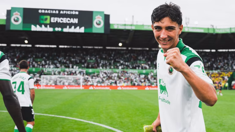 Sergio Martínez con el Racing de Santander
