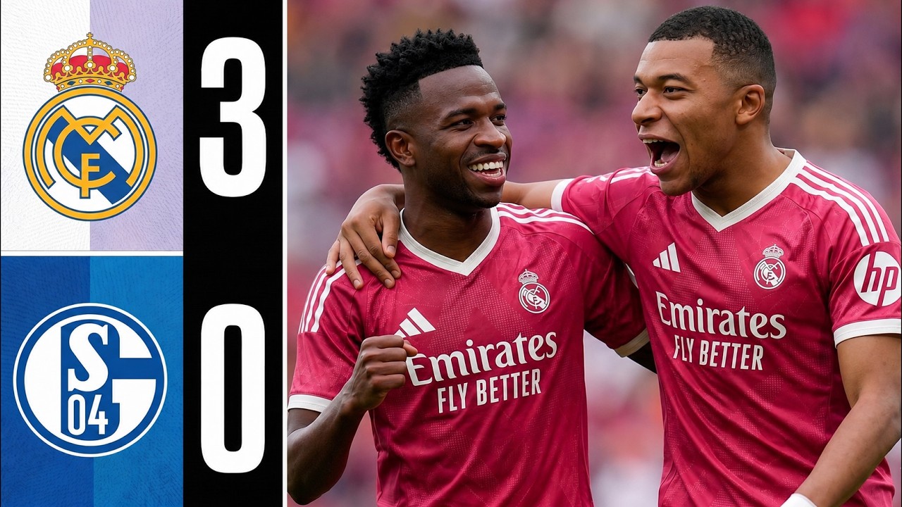 Real Madrid vs Schalke 04 terminó 3-0 con goles de Mbappé, Huijsen y Carlos Espí en el último amistoso de pretemporada.