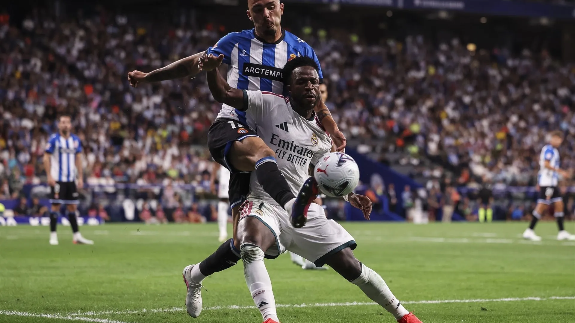 Vinicius Jr. durante el partido contra el Espanyol.