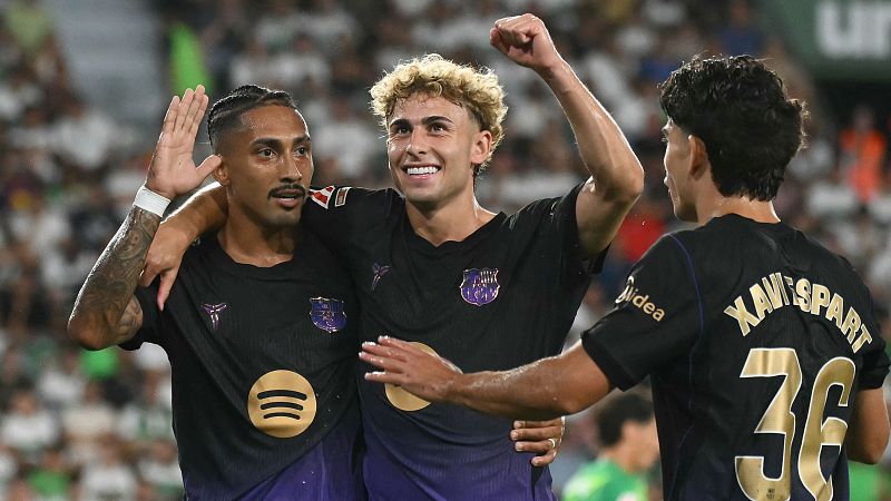 Jugadores del Barcelona durante el último partido del equipo, en medio del interés del Manchester City.