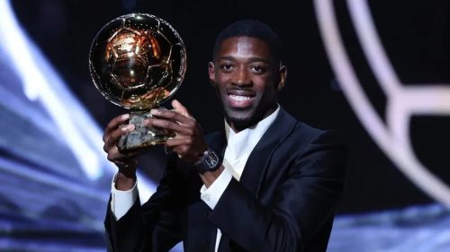 Ousmane Dembélé con el Balón de Oro