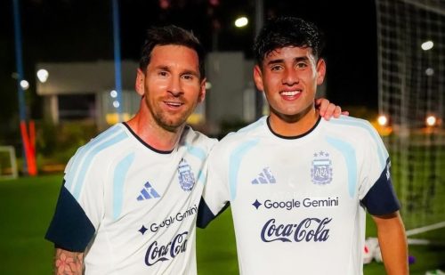 Lionel Messi y Tomás Aranda