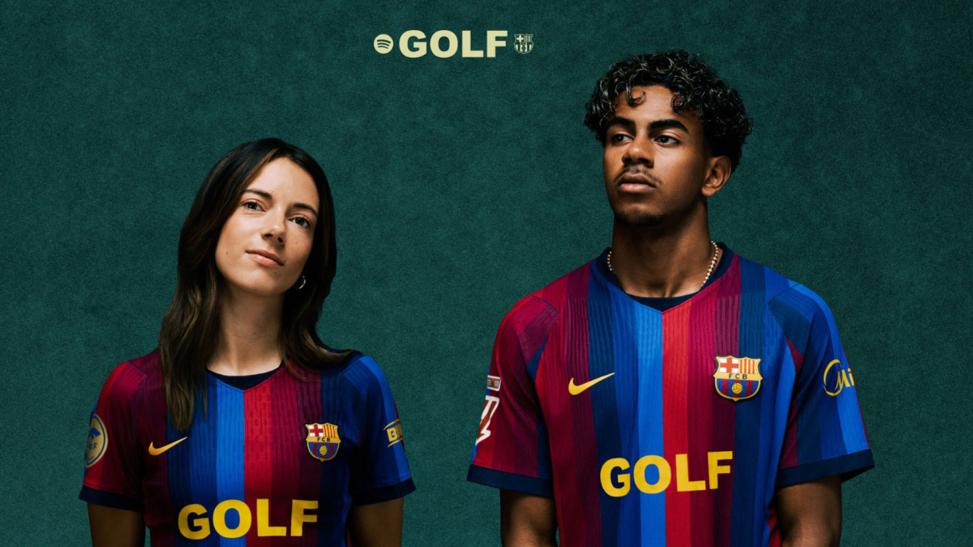 Aitana Bonmatí y Lamine Yamal, con la camiseta del Barcelona para el Clásico